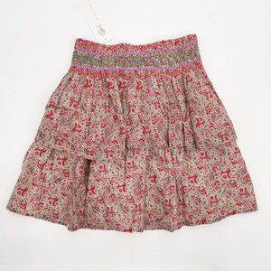Peek Kids Size 12 Smocked Waist Paisley Print Tiered Skirt